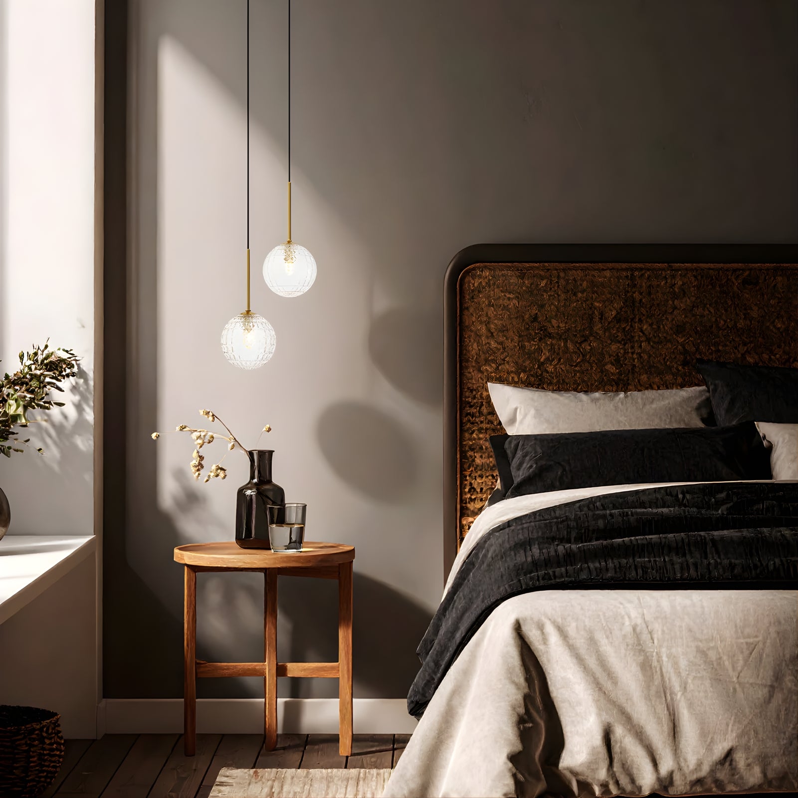 Lifestyle Telbix Gaston 2 Light Pendant G9 Antique Gold Clear Prism GASTONPE2-AGCLP - The Blue Space