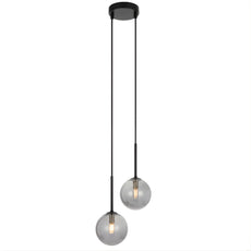 Angle Telbix Gaston 2 Light Pendant G9 Black Smoke GASTONPE2-BKSM - The Blue Space