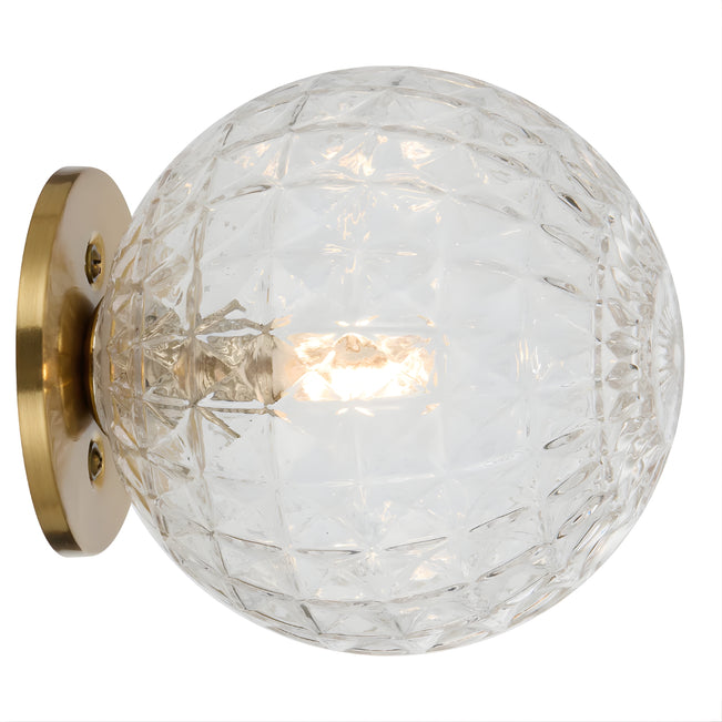 Telbix Gaston G9 Wall Light Antique Gold Clear Prism GASTONWB-AGCLP - The Blue Space