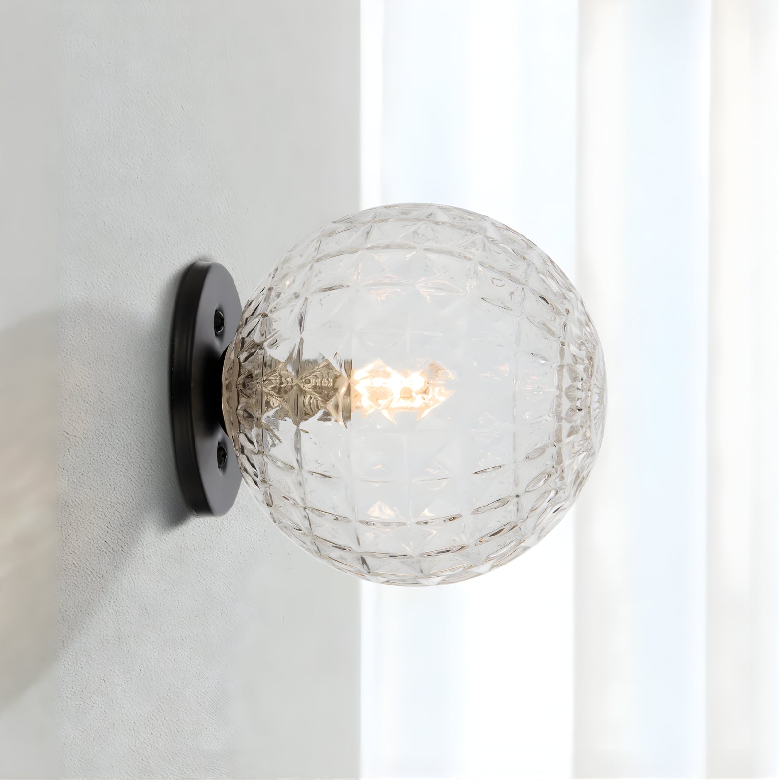 Lifestyle Telbix Gaston G9 Wall Light Black Clear Prism GASTONWB-BKCLP - The Blue Space