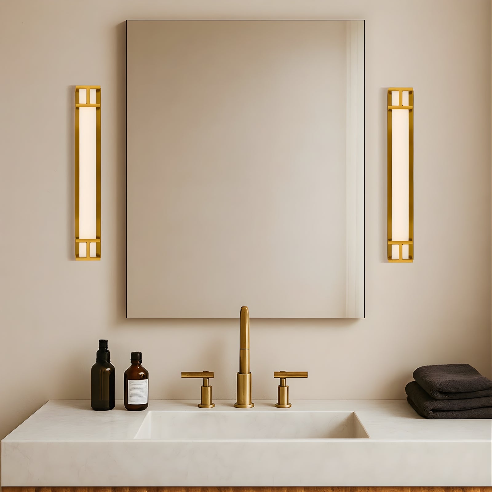 Bathroom Telbix Gilson 40 Vanity Wall Light Antique Gold  GILSONWB40-AG3C - The Blue Space