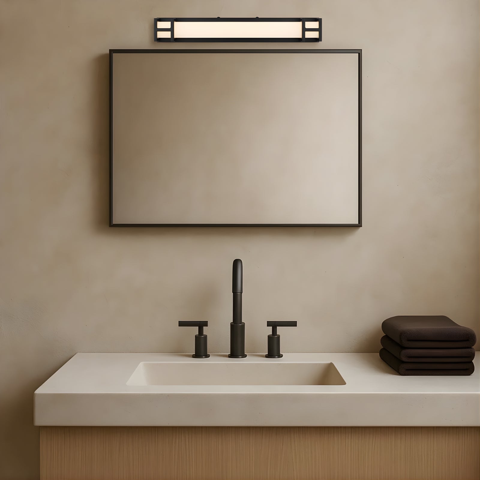 Lifestyle Telbix Gilson 40 Vanity Wall Light Black  GILSONWB40-BK3C - The Blue Space