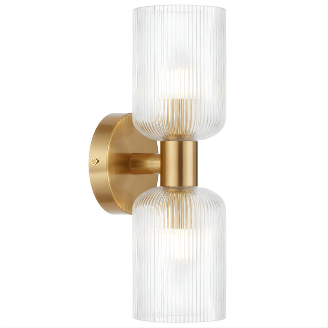 Telbix Riven 2 Wall Light Antique Gold Clear  RIVENWB2-AGCL - The Blue Space