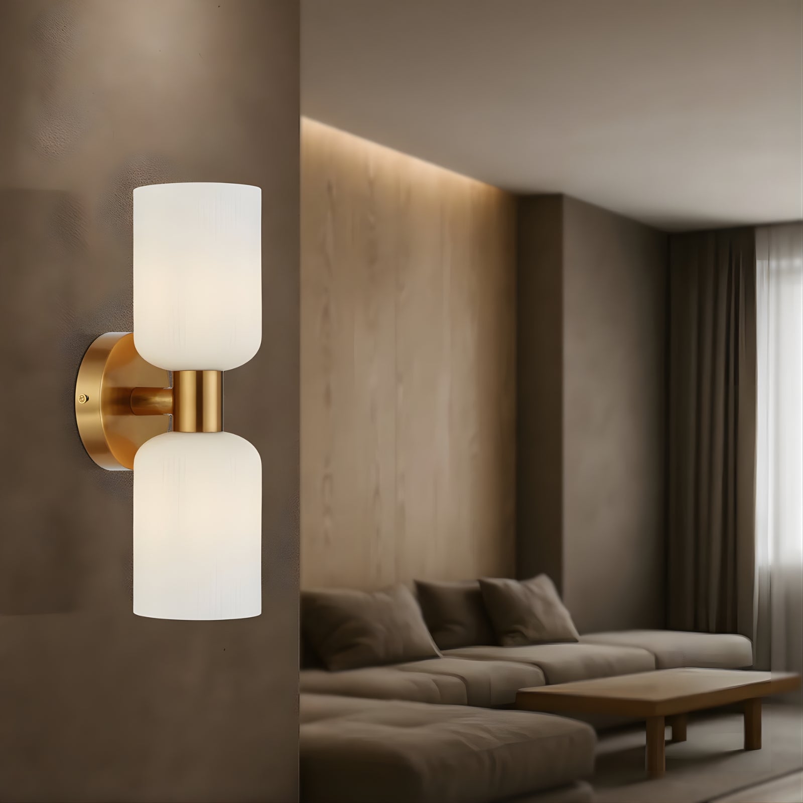 Lifestyle Telbix Riven 2 Wall Light Antique Gold Opal Matte  RIVENWB2-AGOM - The Blue Space