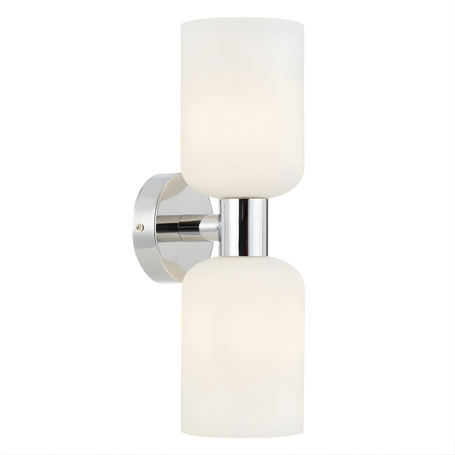 Telbix Riven 2 Wall Light Chrome Opal Matte  RIVENWB2-CHOM - The Blue Space