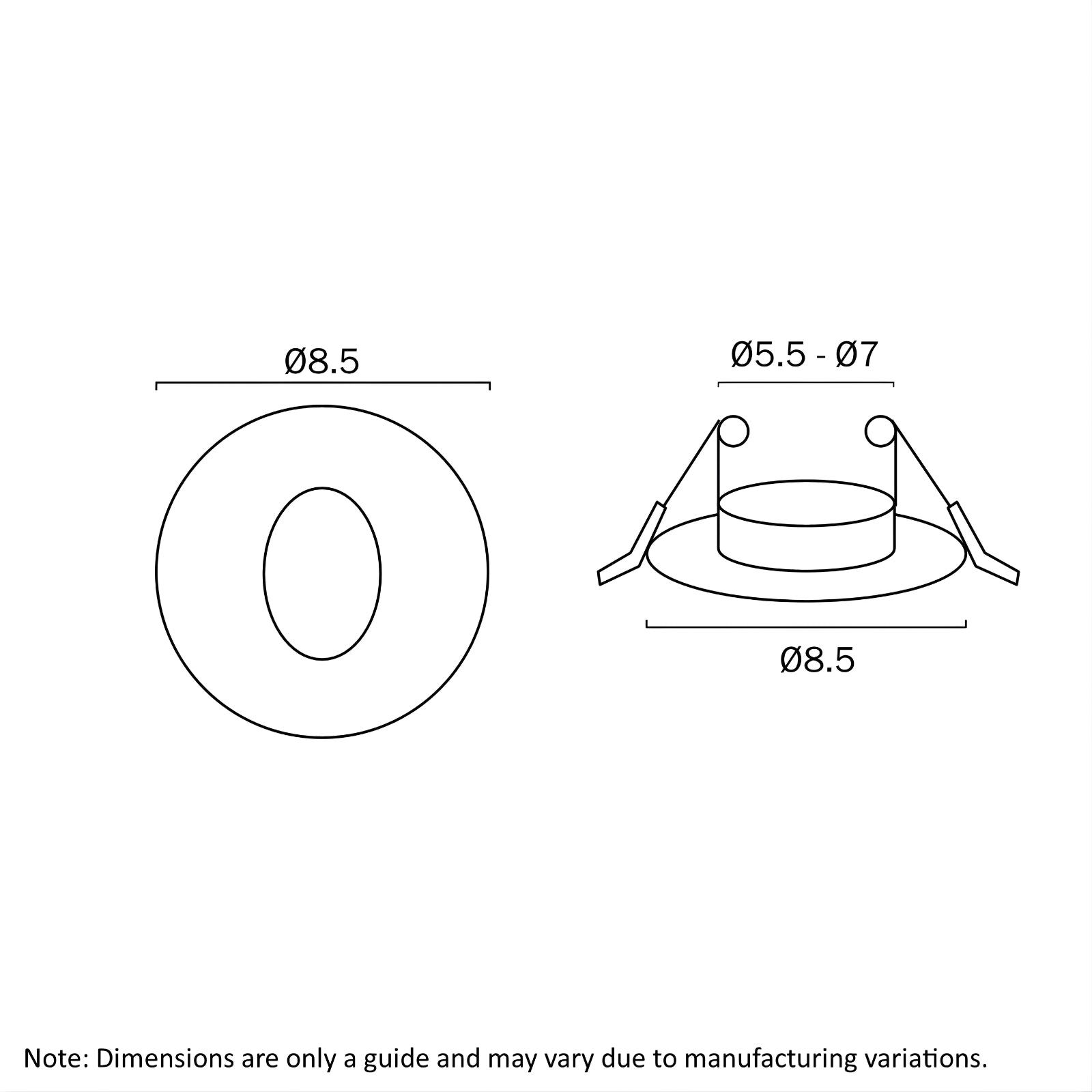 Line Drawing Telbix Snap 3W LED Round Stair Light Natural White - White SNAPRD-WH - The Blue Space