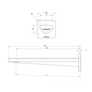 Phoenix Enviro316 Marine Grade Stainless Steel Basin or Bath Spout technical drawing -  The Blue Space
