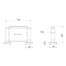 Phoenix Enviro316 Marine Grade Stainless Steel Soap Dish technical drawing -  The Blue Space