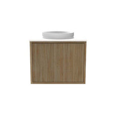 ADP Clifton Mini Wall Hung Vanity in Prime Oak Woodmatt Thermolaminated V-Groove finish - Online at The Blue Space