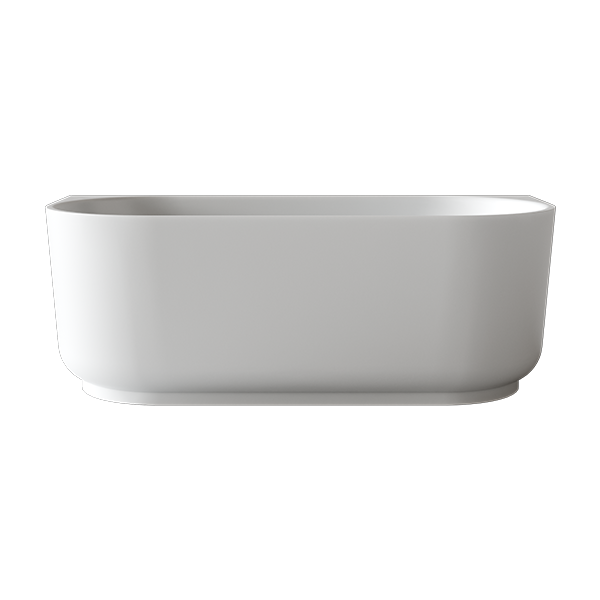 Baö Elegant Back to Wall Bath in Gloss White  | Deep-Etched