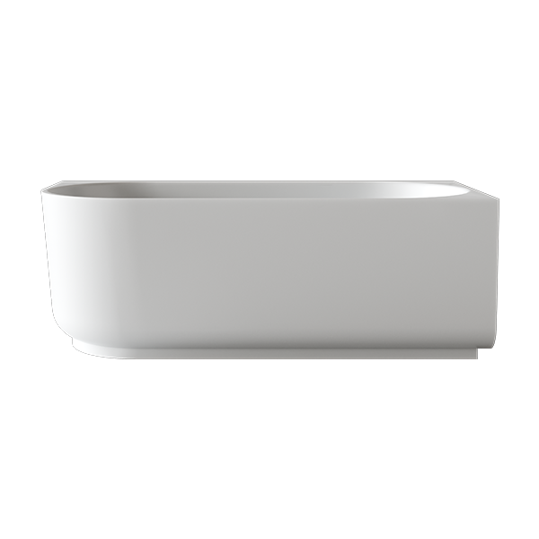 Baö Elegant Back to Corner Bath in Gloss White | Deep-etched