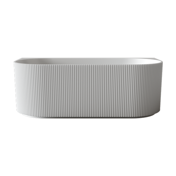 Bao Fluted 1700mm Back to Wall Bath - Matte White