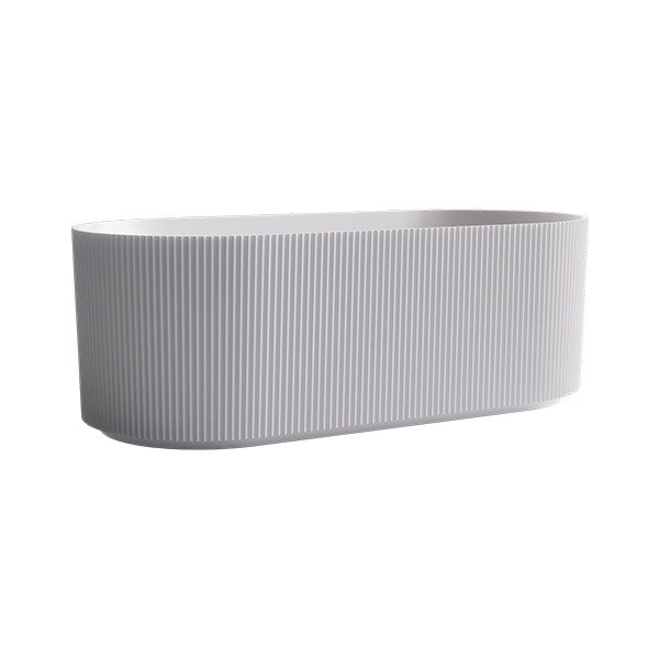 Bao Fluted 1500mm Freestanding Bath - Matte White
