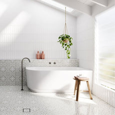 Baö Elegant Back to Corner Oval Bath in Matte White - The Blue Space