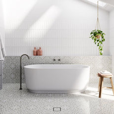 Baö Elegant 1500mm Freestanding Oval Bath in Matte White - The Blue Space