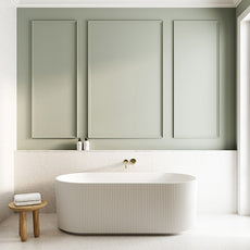 Baö Fluted Freestanding Oval Bath in Matte White - The Blue Space