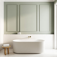 Bao Fluted 1700mm Freestanding Bath - Matte White