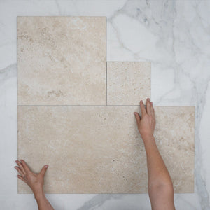 Beige Amara Travertine Tile External French Pattern Porcelain
