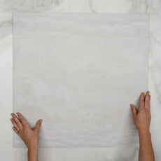 Bianco Ivy Vein Cut Travertine Look Tile Tech grip 300 x 600 x 10mm Porcelain