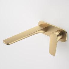 Caroma Contura II 220mm Wall Basin/Bath Mixer - Brushed Brass