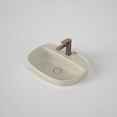 Caroma Contura II 530mm Pill Inset Basin with Tap Landing (1 Tap Hole) - Matte Clay 853410CL - The Blue Space