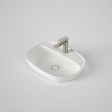 Caroma Contura II 530mm Pill Inset Basin with Tap Landing (1 Tap Hole) - Matte White 853410MW - The Blue Space
