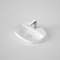 Caroma Contura II 530mm Pill Inset Basin with Tap Landing (1 Tap Hole) - White 853410W - The Blue Space