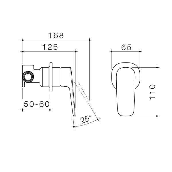 Caroma Contura II Bath/Shower Mixer - Matte Black