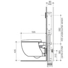 Technical Drawing Caroma Contura II Cleanflush Wall Hung Invisi Series II Suite GermGard - Matte White 849001MW - The Blue Space