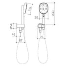 Technical Drawing Caroma Contura II Hand Shower - Brushed Nickel 849084BN4A