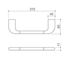 Technical Drawing Caroma Contura II Hand Towel Rail - Matte Black 849032B | The Blue Space