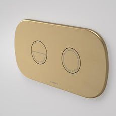 Caroma Contura II Invisi Series II® Round DC Dual Flush Button Panel - Brushed Brass 848810BB | The Blue Space