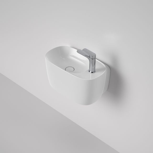 Caroma Contura II Pill Hand Wall Basin (1 Tap Hole) - White 853710W - The Blue Space