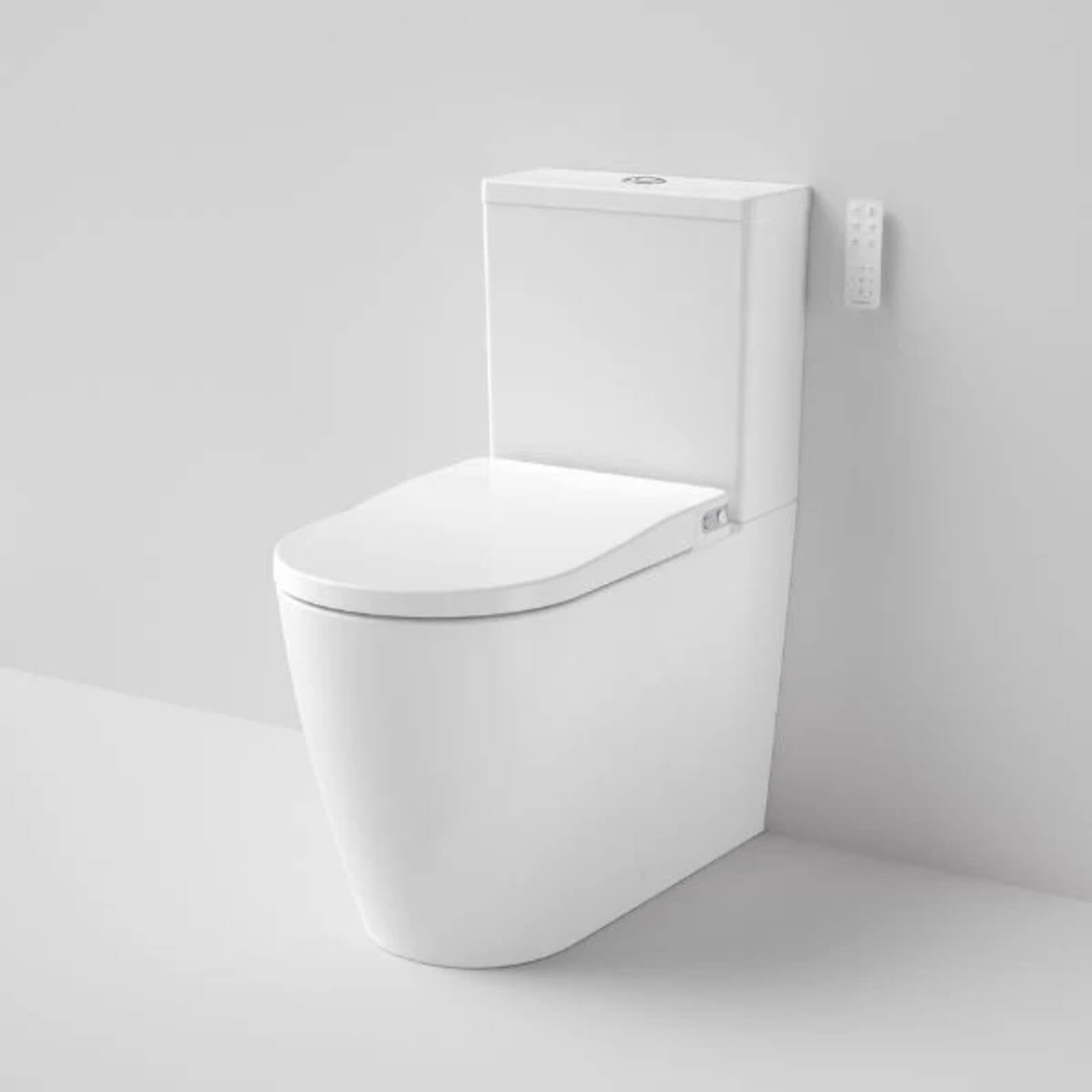 Caroma Urbane II Wall Faced Close Coupled Bidet Suite In Modern Bathroom Design - The Blue Space