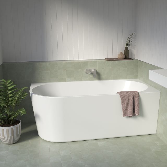 Lifestyle Caroma URBANE II 1500 Left Hand Corner Back To Wall Bath UII5LHCW - The Blue Space