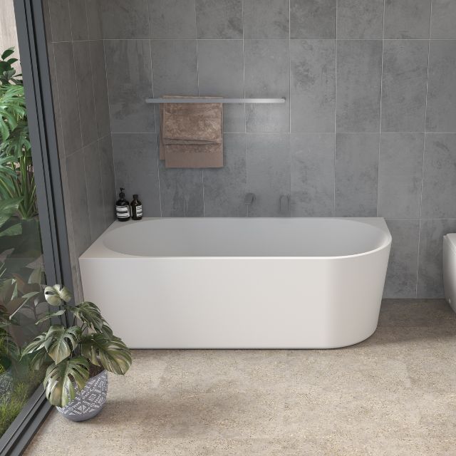 Lifestyle Caroma URBANE II 1700 Right Hand Corner Back To Wall Bath UII7RHCW - The Blue Space