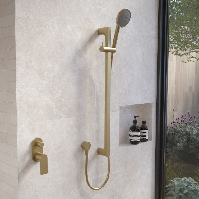 Caroma Urbane II Universal Rail Shower - Brushed Brass