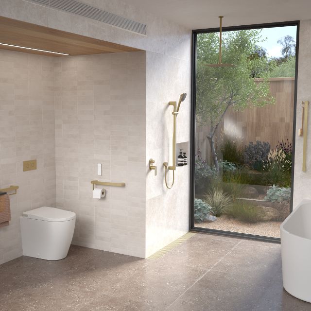 Caroma Urbane II Universal Rail Straight 800mm - Brushed Nickel