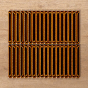 Castaways Autumn Terracotta Gloss Kit Kat Porcelain Mosaic Tile 15x145mm