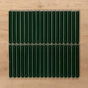 Castaways Jade Gloss Kit Kat Porcelain Mosaic Tile 15x145mm