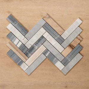 Cottesloe Blue Sandstone Herringbone Honed Marble Mosaic Tile 35x150mm