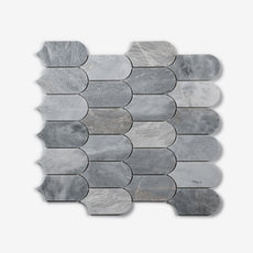 Cottesloe Carrara Grey Feather Honed Marble Mosaic Tile 50x130mm - The Blue Space 