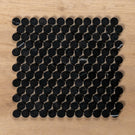 Cottesloe Nero Marquina Penny Round Honed Marble Mosaic Tile 23x23mm - The Blue Space