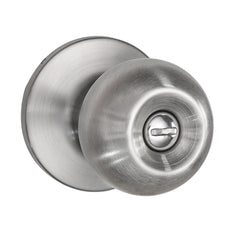 Delf Valencia Privacy Knob Door Handle Set On Round Rosette Satin Stainless Steel - The Blue Space