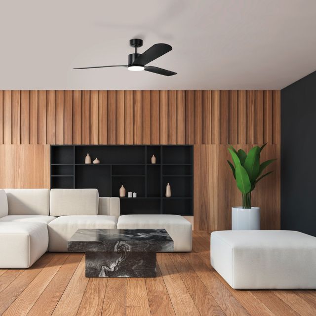 Lifestyle Eglo Iluka 60 Inch DC Fan 18W LED Tri-Col Black 20538102 - The Blue Space