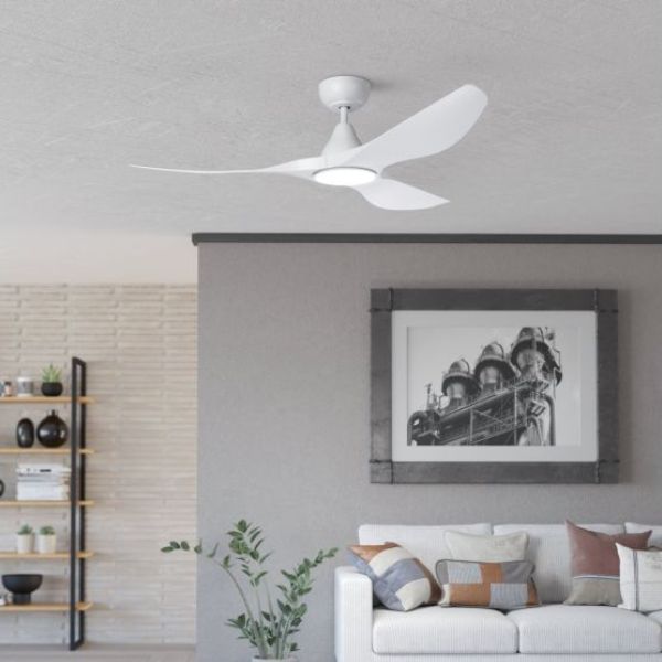 Eglo Surf 52in 132cm Ceiling Fan with 20W LED CCT Light - White | The Blue Space