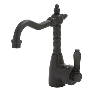 Fienza Eleanor Shepherds Crook Basin Mixer - Matte Black/Matte Black