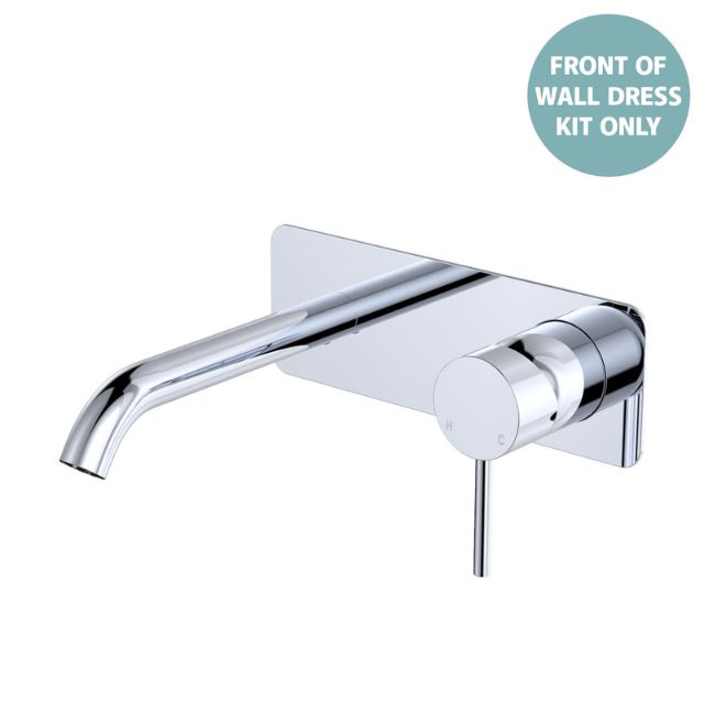 Fienza Kaya Basin/Bath Wall Mixer Set Soft Square Plate 160mm Outlet Chrome - Trim Kit D228106 - The Blue Space