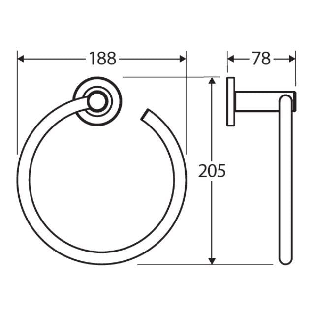 Fienza Kaya Hand Towel Ring Urban Brass