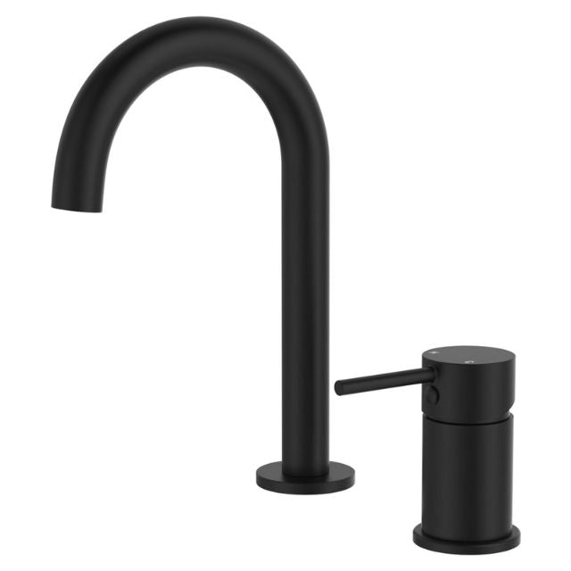 Fienza Kaya Hob Mixer And Basin/Bath Spout Set Matte Black 228117B